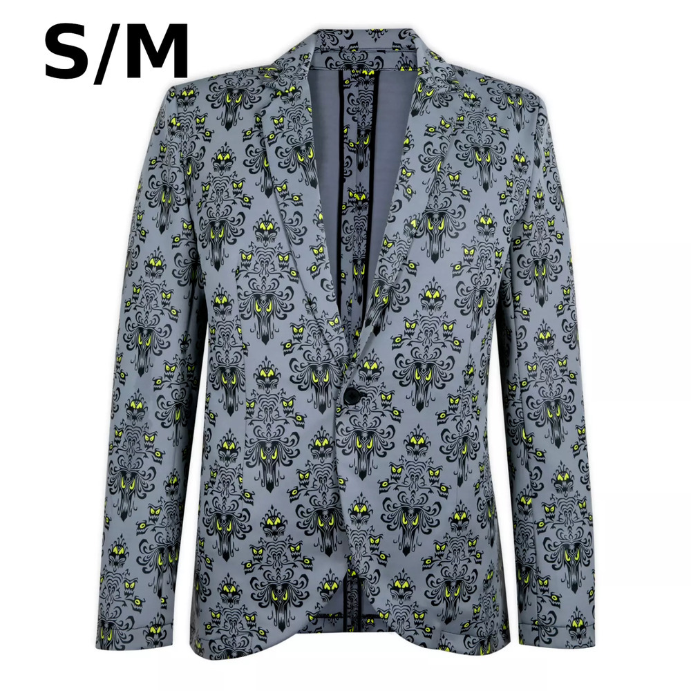 Haunted Mansion Wallpaper Pattern Suit Jacket Blazer Disney Parks Small/Medium
